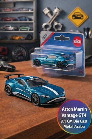 Siku Aston Martin Vantage Gt4 Metal Lisanslı Koleksiyonluk Model Araba Yarış Arabası Orijinal 8.1 Cm