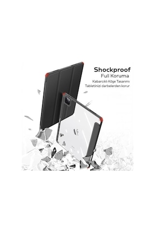 Coofbe Standlı Kalem Yerli Mıknatıslı Arkası Şeffaf Apple Uyumlu iPad Pro 11 Tablet Kılıfı 2022-2021-2020-2018
