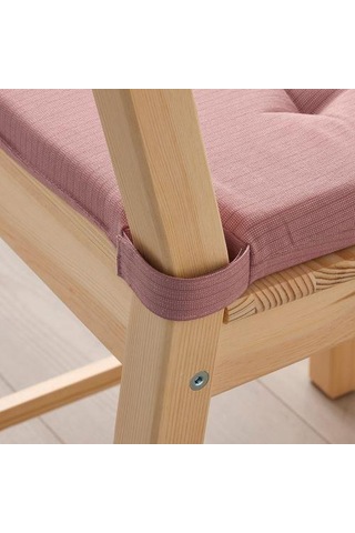 Sandalye Minderi Pembe Renk MeridyenDukkan 35/42x40x4 cm IKEA Cırt Cırtlı Bantlı