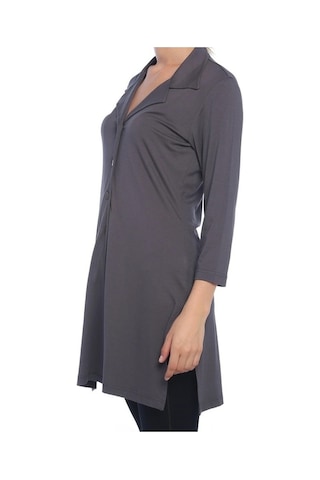 Bulalgiy Kadın Gri Uzun Ceket-Hırka - Bga029712