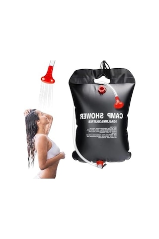 Güneş Işığıyla Su Isıtmalı 20 Litre Kamp Duş Torbası, Taşınabilir