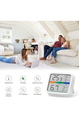 Xıaomı Youpın Lcd Dijital Termometre 2 Higrometre Mıknatıslı İç Mekan Termo-higrometre, Oda İklim Kontrolü İçin Mın/max Kayıtları