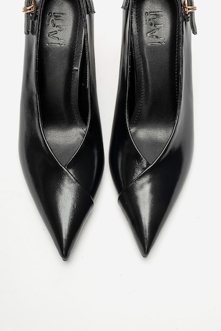 Luvi Shoes Polly Siyah Cilt Kadın Topuklu Ayakkabı