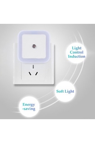 Hombey Mavi Led Akıllı Işık Kontrollü Sensör Gece Lambası - Enerji Tasarruflu Ev Fantezi Soket Lambası Avrupa Tipi Mavi