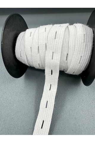 1.5 Cm Örme İlikli Lastik-beyaz-5 Metre