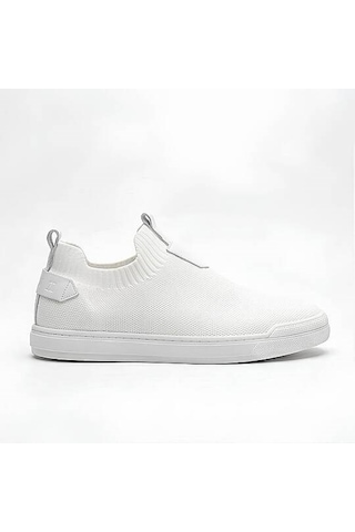 Daytex 4224 Erkek Slip-on - Full Triko Örgü Termo Taban Sneaker Beyaz