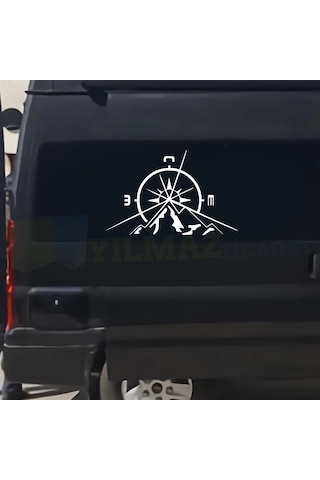 Karavan Çekme Pusula Dağ Off Road Oto Sticker Yapıştırma Etiket