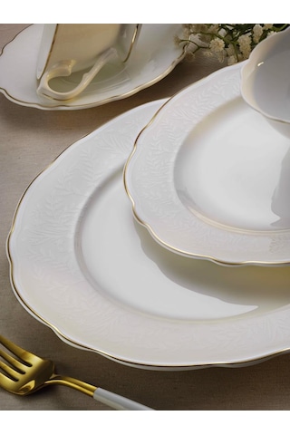 Aryıldız Asmara Bone China 36 Parça Kahvaltı Seti Beyaz