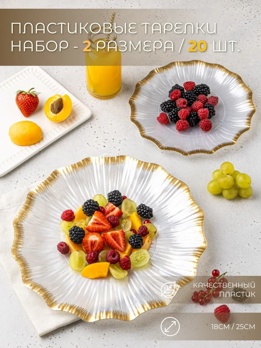 Family Co. Tek Kullanımlık Plastik Tabaklar. 20'li Paket. 415041944 100 adet