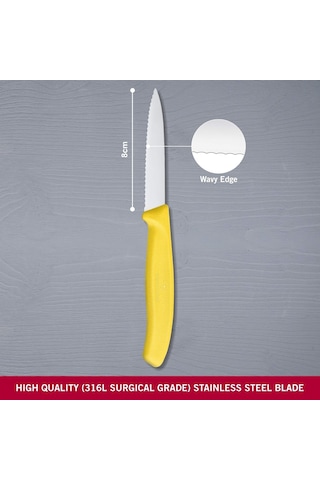 Victorinox 6.7636.L118 8 CM Tırtıklı Soyma Bıçağı Sarı