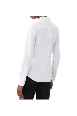 Theory Şık Pamuk Karışımlı Bluz Beyaz