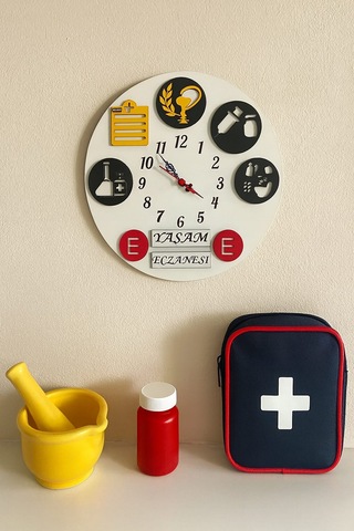 Eczane Yeni Tasarım Modern Duvar Saati Şık Ve Kalite Bir Arada No:1006 Beyaz