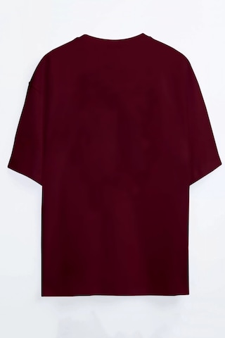 Street Cats - Sokak Kedileri Siyah - Beyaz Oversize T-shirt Bordo