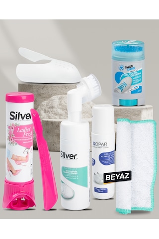 Kadın Beyaz Spor Ayakkabı Temizleme Ve Bakım Seti Boya & Deodorant & Köpük & Jel