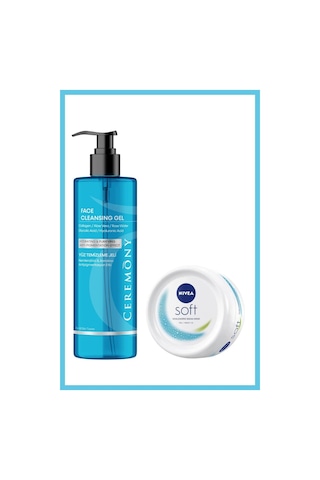 Ceremony Nemlendirici Arındırıcı Eşitleyici Sivilce ve Akne Karşıtı Yüz Temizleme Jeli 400 ML + Nivea Soft Krem 200 ML