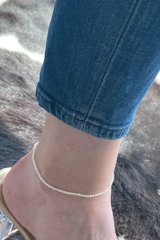 Keshi Doğal İnci Kadın Halhal Gümüş