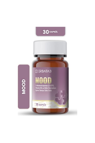 Erbatab Mood 30 Kapsül Passiflora Valerian Ve Melisa Ekstraktları İçeren Takviye Edici Gıda 30 Kapsül