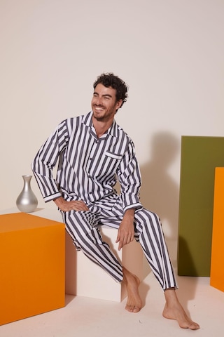 4007 Erkek Apaj Yaka Önden Düğmeli Gaffur Pijama Takım 001