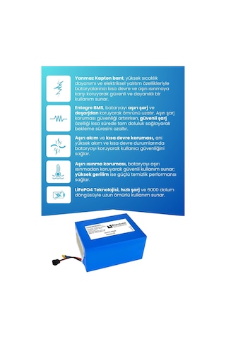 Motolux F6 Batarya 48v 18 Ah Lifepo4 Elektrikli Bisiklet İçin