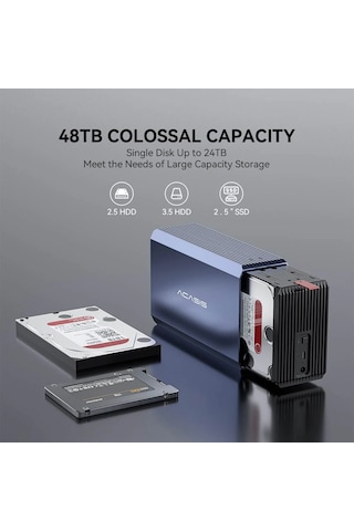 Acasis EC7352 HDD İstasyon Max 48TB Dahili PSU