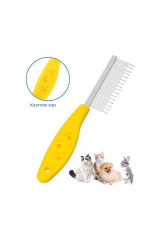 Markapet Tüy Açma Tarağı Kedi Köpek Kıtık Topak Açıcı Ergonomik Evcil Hayvan Bakım Tek Taraflı Metal Tarak