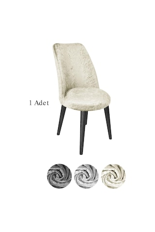 StarMall Kadife Kumaş Oval Sandalye Kılıfı,sandalye Örtüsü 1 Adet Krem