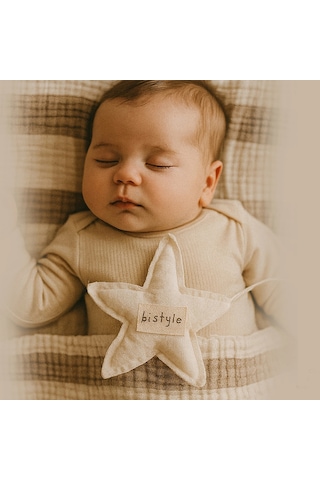 Bistyle Müslin Battaniye Uyku Arkadaşli Pure Life 70156 85x85cm Bej Bej