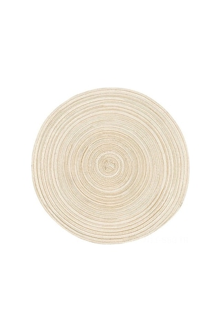 Ulzyvf Yuvarlak Örgü Masa Altlığı - 15 İnç 6'lı Paket, Sıcak Yalıtımlı Mutfak İçin Bej, Renkli Tasarımlı Bej