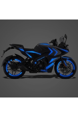 Bajaj Pulsar RS 200 Full Sticker Set Custom Neon Mavi