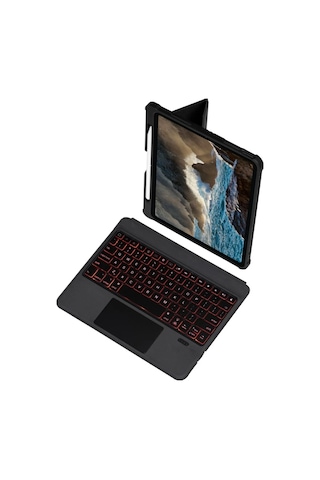Newface T5209d İpad Uyumlu Pro 12.9 2021 Kılıf İnter Ledli Klavyeli Tablet Kılıfı Semeglbl - 39 - Siyah