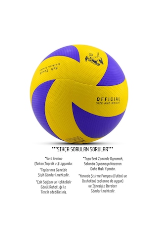 Telvesse Yapıştırma Voleybol Topu Pompalı Set Soft Touch İç-dış Mekan Uygun 8 Panel Mavi 280 Gram Mavi