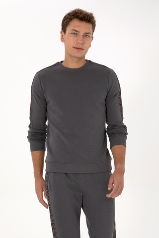 U.S. Polo Assn. Erkek Regular Fit Bisiklet Yaka Gri Sweatshirt 50316363-VR024