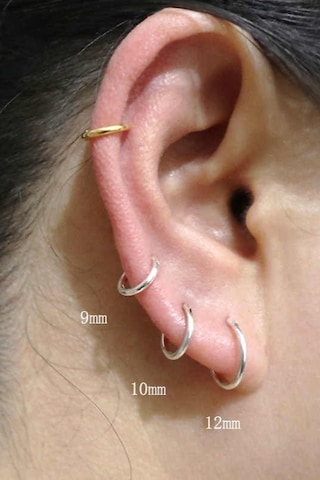 Takı Dükkanı Kadın Gümüş Halka Küpe Taşsız Menteşeli wsk01-t