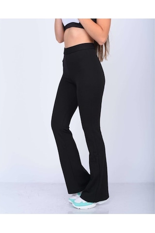 Maacbutik Kadın Siyah Ispanyol Paça Taytsiyahl Siyah