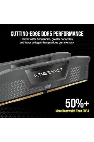 Vengeance Ddr5 32gb 2 X 16gb 6000mhz Cl38-44-44-96 1.35v Intel Xmp 3.0 Amd Expo Bilgisayar Masaüstü Belleği - Gri