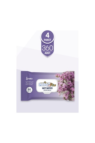 Pedo Lavanta Kokulu Islak Mendil 90'lı 4 Paket