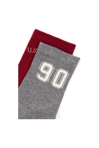 U.s. Polo Assn. Erkek Çocuk Gri Melanj Çorap Soket 50318051-vr086 Grı Melanj