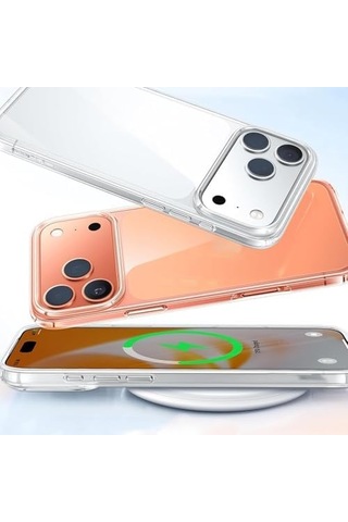 Apple iPhone 17 Pro Max İle Uyumlu Kılıf Crystal Clear İnce Hissiyat Sararma Yapmayan Slot Ve Logo Gösteren Tuşlara Rahat Erişim, Sert Plastik Şeffaf Apple iPhone 17 Pro Max İle Uyumlu Kılıf