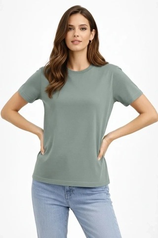 Vexor Bisiklet Yaka Tişört Regular Kalıp Basic Pamuklu Günlük Kullanım T-shirt - Mint Yeşili