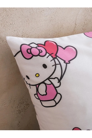 Pembe Hello Kitty Baskılı Tek Kişilik Kız Çocuk Pike Seti