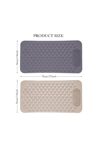 1 Adet Antrasit Renk Vantuzlu Banyo Ve Duş Kaydırmaz Paspası 36 X 69,5 Cm Gri