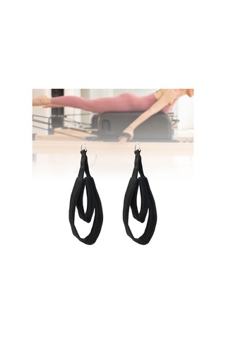 Dolıty Reformer Için 2 Pilates Çift Döngü Askısı Siyah Siyah