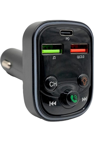 Bluetooth Destekli Araç Şarj Ve Fm Verici Hızlı Şarj Qc3.0 Usb-c Pd Portlu