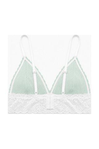 Bonbon Kadın Bohçalık Çeyizlik Hediyelik Pointel Kumaş Şort Kısa Kol Tshirt Ve Bralet 3'lü Pijama Takım Bb2414 Yeşil