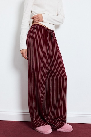 Defacto Çizgili Regular Fit Flanel Pijama Altı H5232ax26aubr285 Bordo-br285