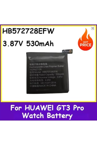 Huaweı Gt3 Pro 46mm - Gt4 46mm - Watch Ultimate İçin Yeni Yedek Saat Pili Odn-b19 3.87v 530mah Hb572728efw Senalstore Huaweı Gt3 Pro 46mm - Gt4 46mm - Watch Ultimate İçin Yeni Yedek Saat Pili Odn-b19 3.87v 530mah Hb572728efw Senalstore