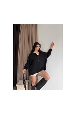 Unika Boutique Salaş Stil Gömlek Siyah