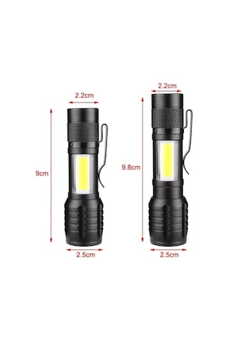 Ws-5454 Cob Led Usb Şarjlı Mini El Feneri Çok renkli