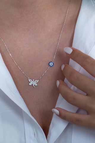 Gümüş Yusufçuk Kolye Nazar Boncuklu Bgk75