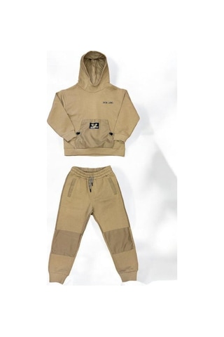 Erkek Çocuk Kapüşonlu Eşofman Takım-14300 Camel